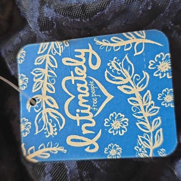 NWT, Free People ONE, Adella Burnout Lace Slip Mini Dress, Navy, XS - Picture 15 of 15